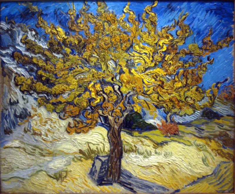 Tableau de Vincent van Gogh Le murier a l automne imprime sur toile peint a la main