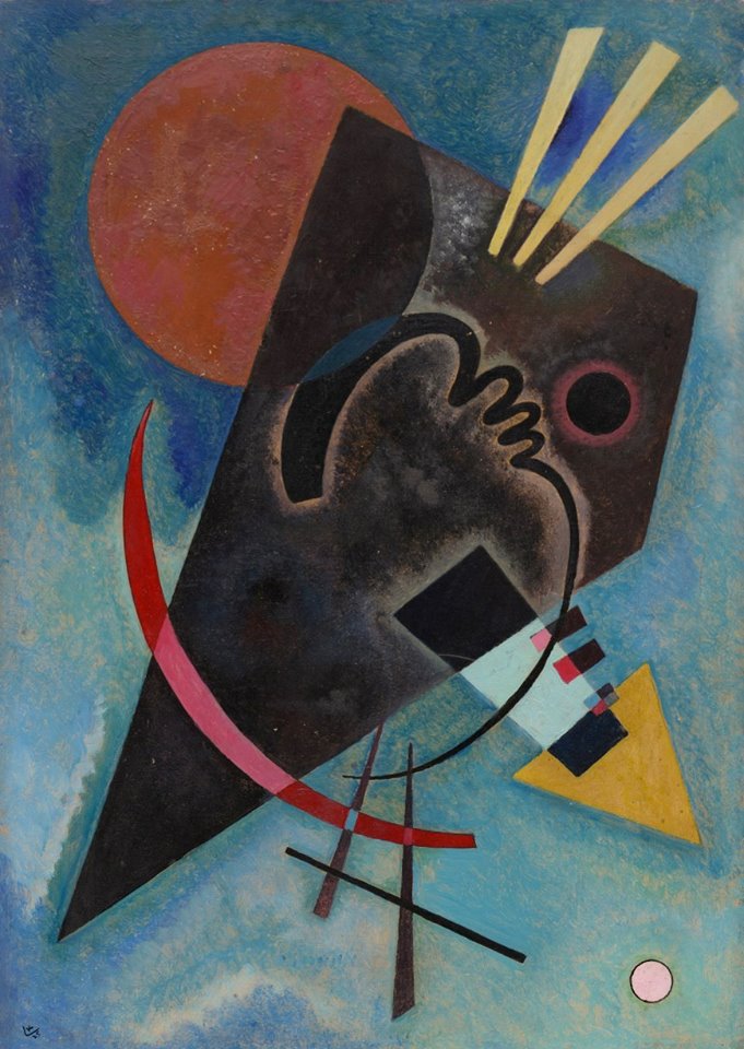 Peinture sur toile, reproduction de Wasily Kandinsky Pointed And Round Spitz Und Rund 1925 qualité musée