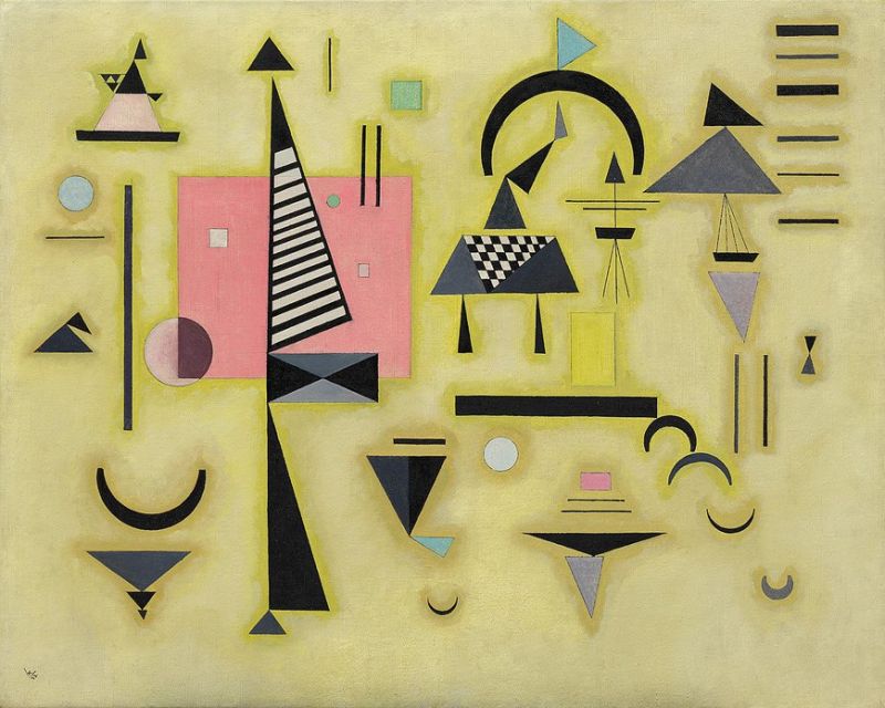Peinture sur toile, reproduction de Wassily Kandinsky Decisive Rose - Entscheidendes Rosa March 1932 qualité musée