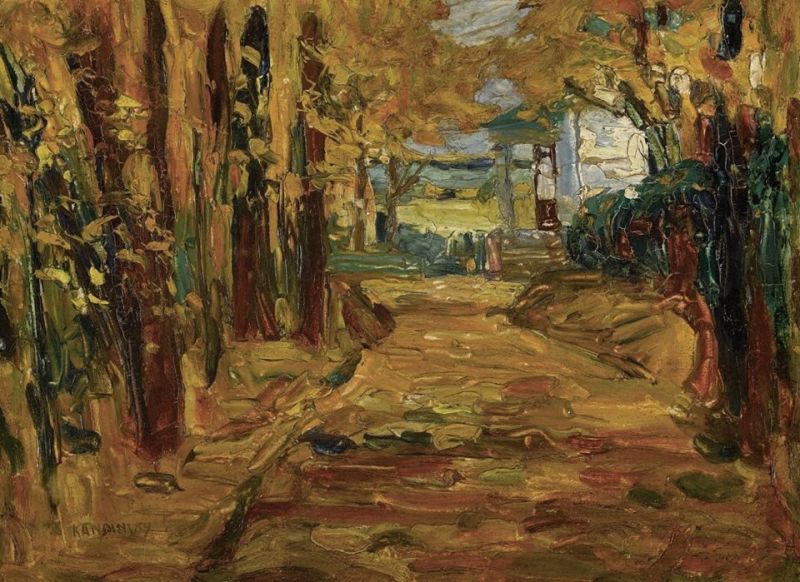 Peinture sur toile, reproduction de Wassily Kandinsky Park Von St. Cloud - Herbst I 1906 qualité musée