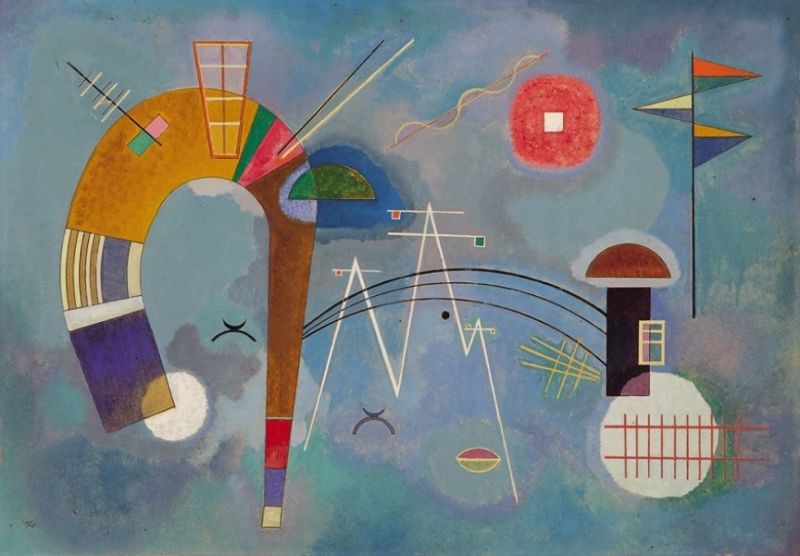 Peinture sur toile, reproduction de Wassily Kandinsky Rund Und Spitz - Curved And Pointed - 1930 qualité musée