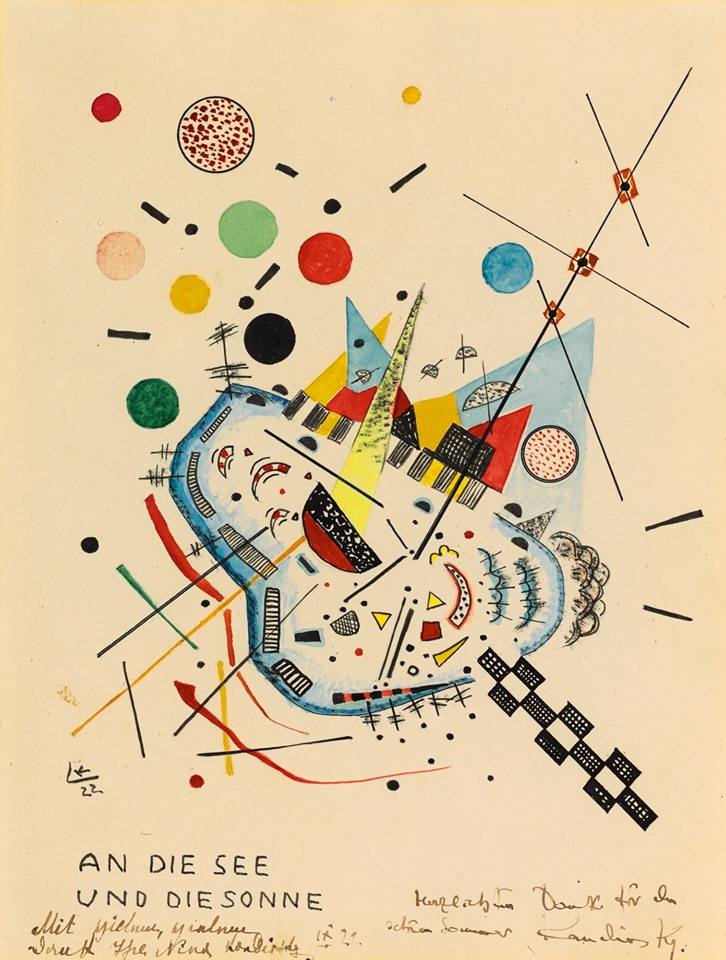 Peinture sur toile, reproduction de Wassily Kandinsky, To The Sea And The Sun 1922 qualité musée