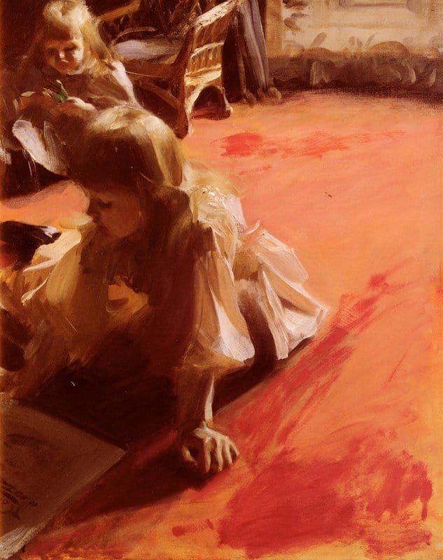 Peinture sur toile, reproduction de Zorn Anders A Portrait Of The Daughters Of Ramon Subercasseaux qualité musée