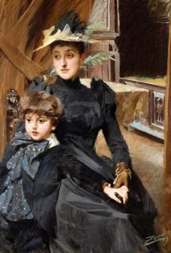 Zorn Anders Mrs. Weguelin With Son