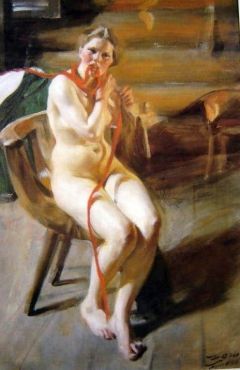 Zorn Anders Nude Woman Combing Her Hair