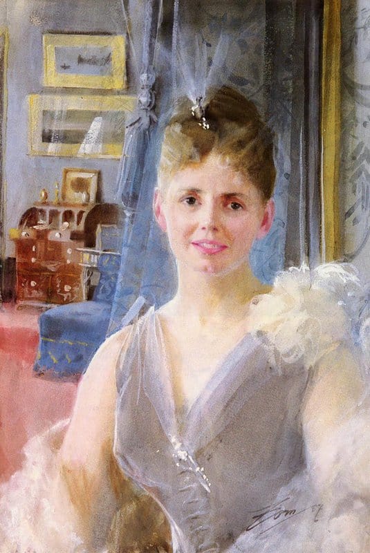 Peinture sur toile, reproduction de Zorn Anders Portrait Of Edith Palgrave Edward In Her London Residence 1887 qualité musée