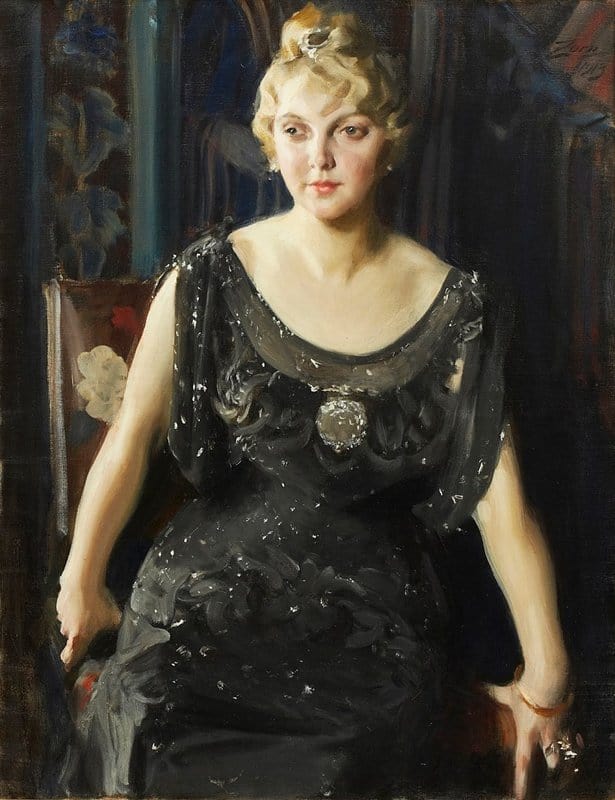 Peinture sur toile, reproduction de Zorn Anders Portrait Of Mrs. Piltz 1913 qualité musée