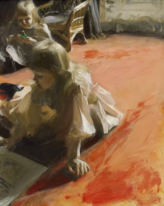 Peinture sur toile, reproduction de Zorn Anders Portrait Of The Daughters Of Ramon Subercaseaux Vicuna 1892 qualité musée