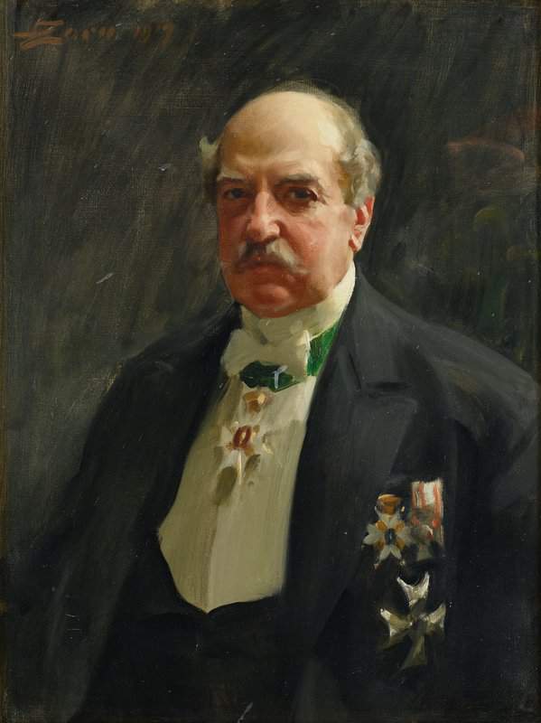 Peinture sur toile, reproduction de Zorn Anders Portratt Forestallande Direktor Carl August Kjellberg 1917 qualité musée