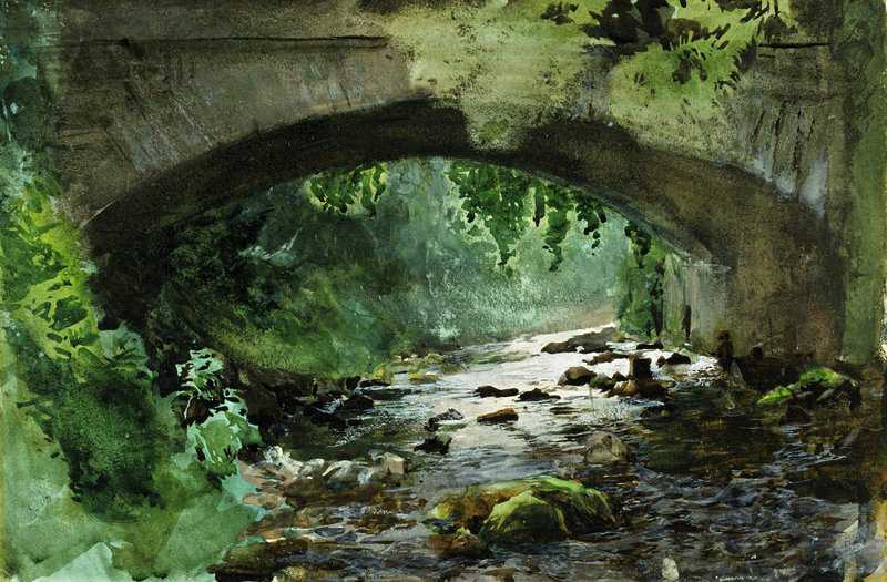 Peinture sur toile, reproduction de Zorn Anders River Under Old Stone Bridge 1884 qualité musée