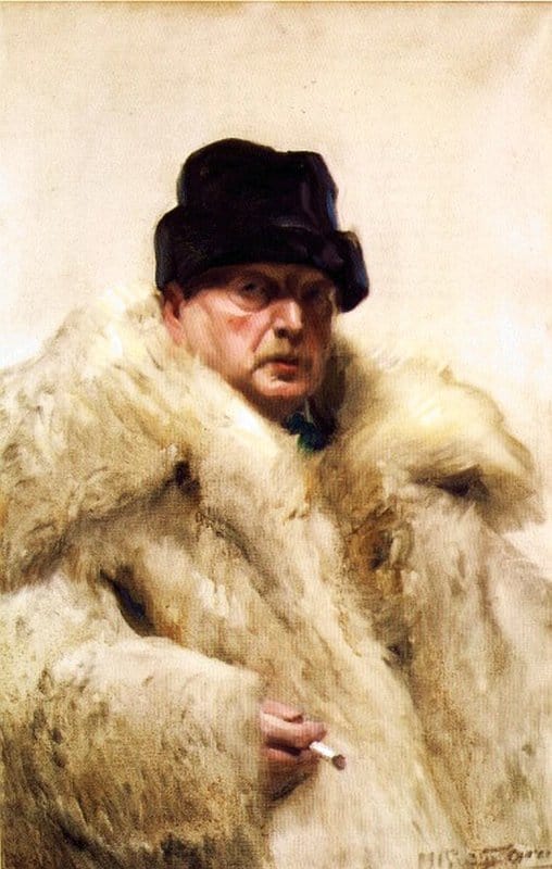 Peinture sur toile, reproduction de Zorn Anders Self Portrait In A Wolfskin qualité musée