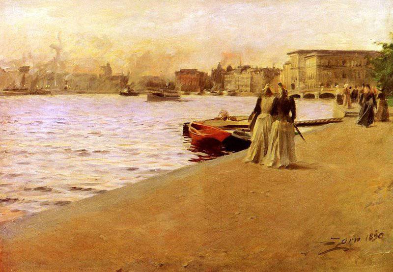 Peinture sur toile, reproduction de Zorn Anders View From The Ship Island Pier qualité musée